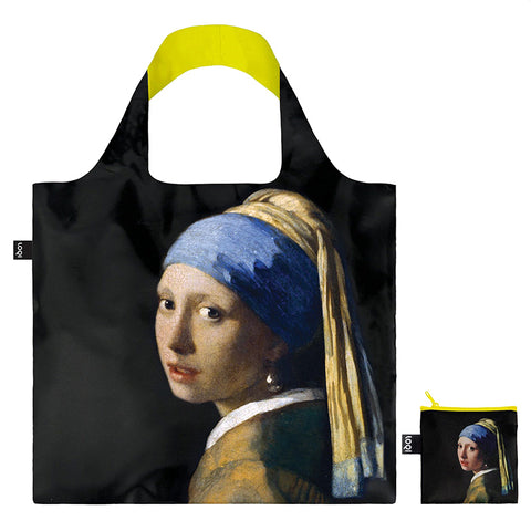 MUSEUM Collection /JOHANNES VERMEER/Girl with a Pearl Earring Neon Yellow Recycled Bag/JV.GI.Y