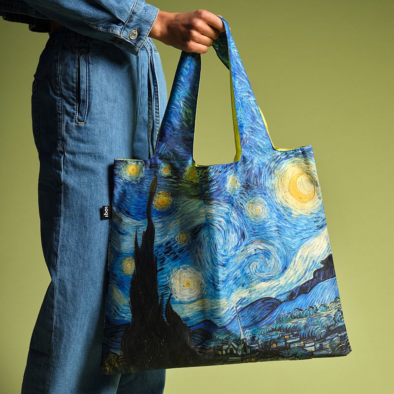 MUSEUM Collection /VINCENT VAN GOGH/Starry Night Neon Yellow Recycled Bag/VG.SN.Y