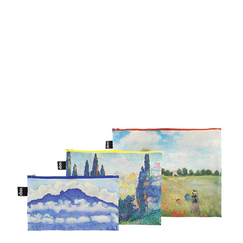 MUSEUM Collection<br>Zip Pockets Recycled<br>MONET,CROSS,HODLER<br>ZP.MU.OR