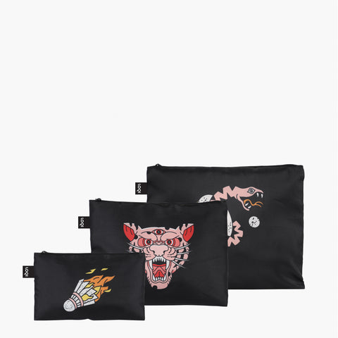 ARTISTS Collection<br>Zip Pockets Recycled<br>SNASK Tiger Snake Beer Black<br>ZP.SN.TR