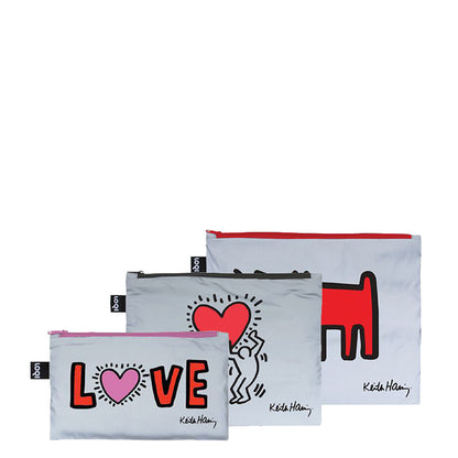 MUSEUM Collection/ KEITH HARING / Dog,Heart,Love  Reflective  Zip Pockets  /ZP.KH.LO