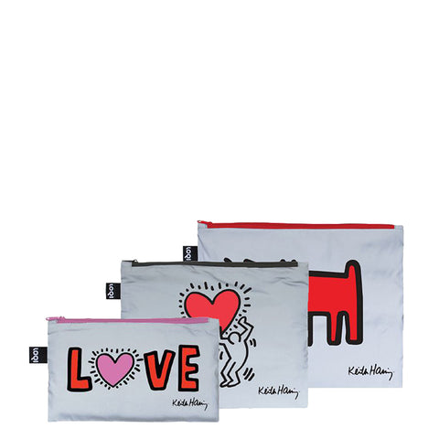 MUSEUM Collection/ KEITH HARING / Dog,Heart,Love  Reflective  Zip Pockets  /ZP.KH.LO