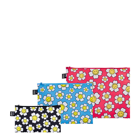 SMILEY  Collection /JP Flowers   Recycled Zip Pockets/ZP.SM.FLJ