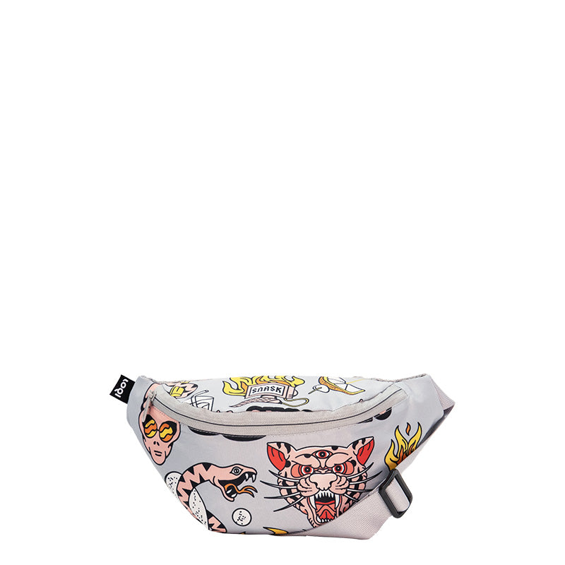 ARTIST  Collection/SNASK /Tiger Snake Beer Grey/ Recycled Bum Bag/BB.SN.TG