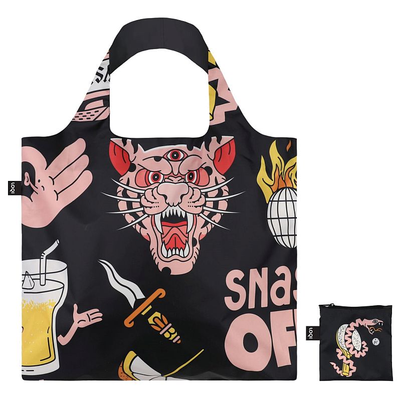 ARTISTS  Collection/SNASK /Tiger Snake Beer Black  Recycled Bag/SN.TB.R
