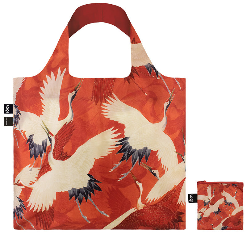 MUSEUM  Collection/ANONYMOUS /Woman's Haori with White and Red Cranes  Recycled Bag/WH.CR.R