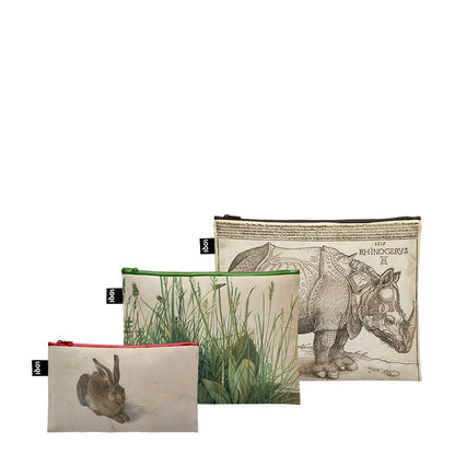 MUSEUM Collection/Zip Pockets Recycled/ALBRECHT DURER/Rhinoceros,The Large Piece of Turf,Hare/ZP.AD