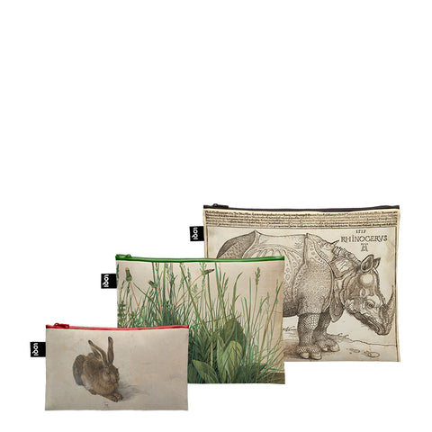 MUSEUM Collection<br>Zip Pockets Recycled<br>ALBRECHT DURER<br>Rhinoceros,The Large Piece of Turf,Hare<br>ZP.AD
