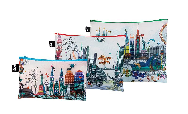 ARTISTS Collection/Zip Pockets/Kristjana S Williams Interiors/World Skyline/©Kristjana S Williams Interiors/ZP.KW.WS
