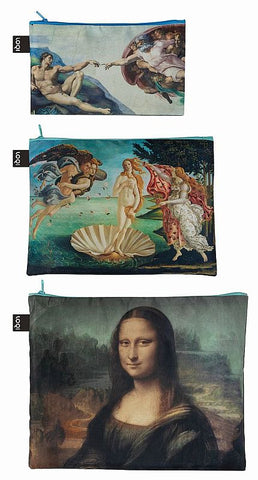 MUSEUM Collection<br>Zip Pockets<br>Michelangelo,Botticelli,Da Vinci<br>©Vatican Museums© Uffizi Gallery Florence© The Louvre Paris<br>ZP.MU.MI