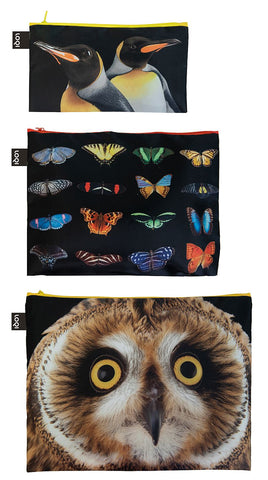 NATIONAL GEOGRAPHIC<br>Zip Pockets<br>Owl,Butterflies,Penguins<br>PHOTO ARK ™ and © Joel Sartore, © 2020 National Geographic Partners, LLC.<br>ZP.NG.OP